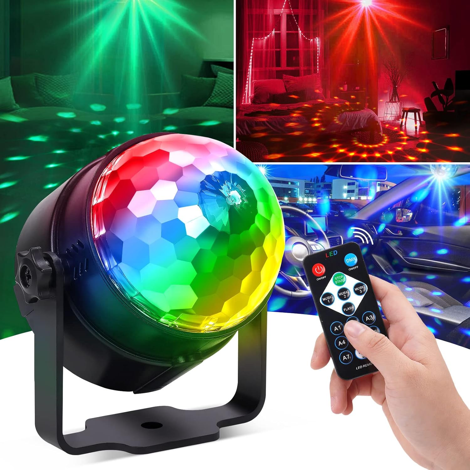 RGB LED المرحلة ديسكو ضوء الدو - مراجعة Audio Music Dj وسعره